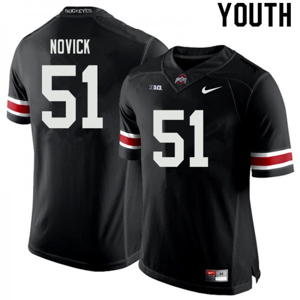 Ohio State Buckeyes #51 Brett Novick Youth Football Jersey Black OSU4466